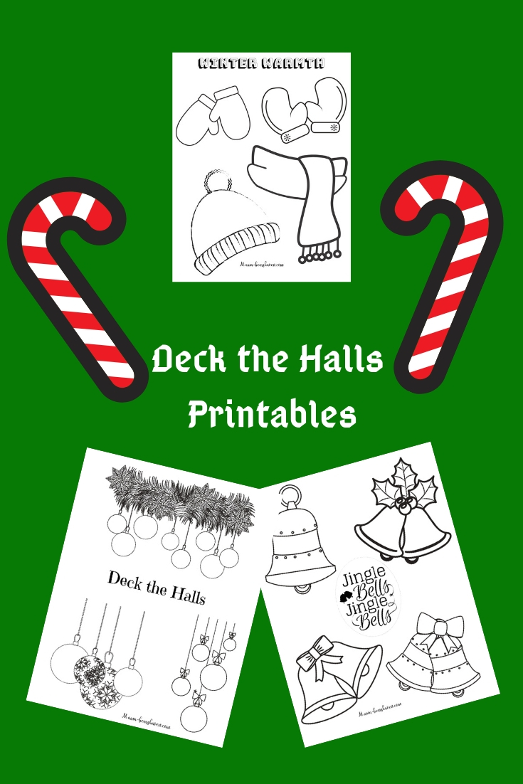 Deck the Halls Christmas Colouring Printable - Mama Bear's Haven